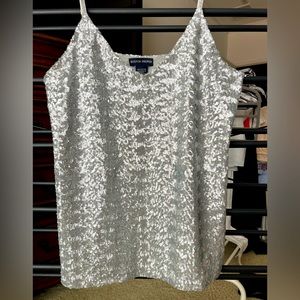 Silver sequins camisole top